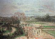 Camille Pissarro the tuileries gardens,rainy weather oil painting